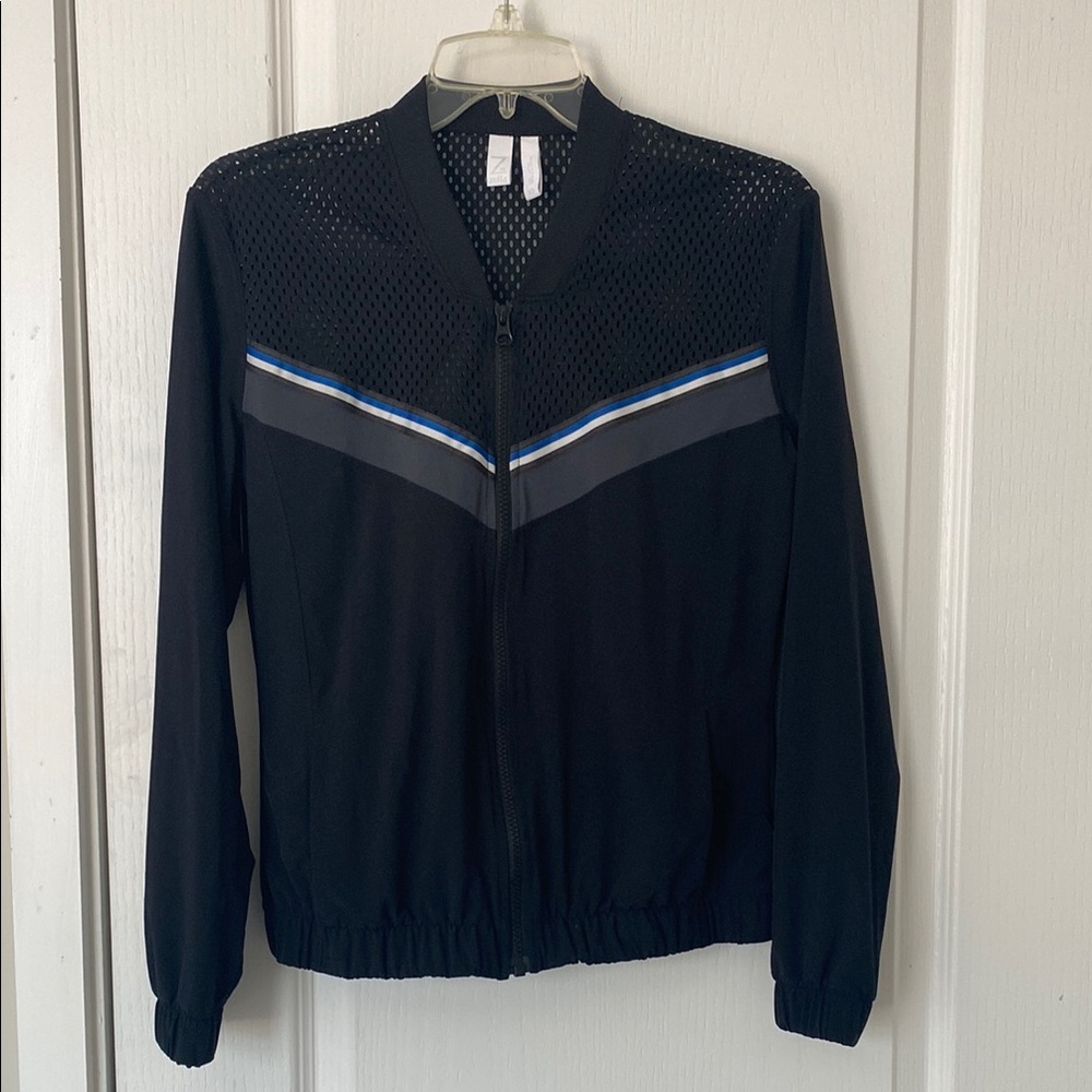 Z by Zella Black Mesh Bomber Jacket